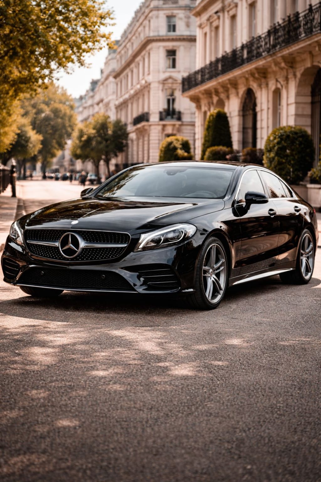 Black Mercedes in front of Westminister buildings during an afternoon time.